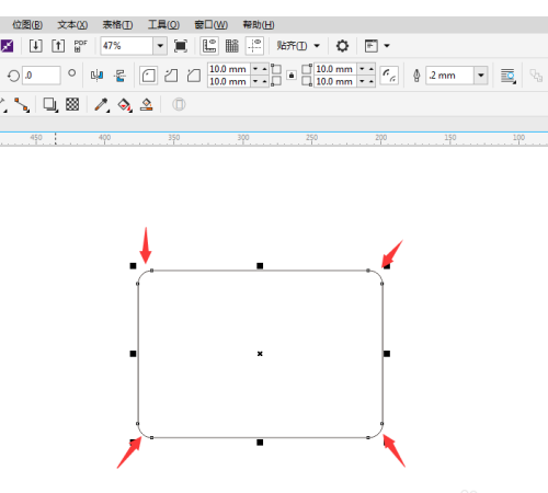 cdr应该咋滴才能圆角,cdr软件矩形如何变弧形角图3